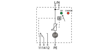 Type I Lightning Arrester, Single Phase, Remote Contact, 275V 100kA - VPU AC I 1 R 275/100kA MB - figure 2
