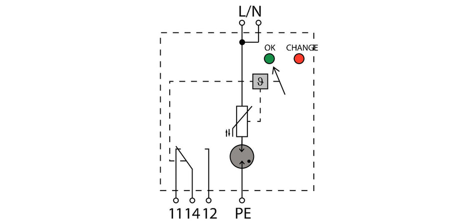 Type I Lightning Arrester, Single Phase, Remote Contact, 275V 100kA - VPU AC I 1 R 275/100kA MB - figure 2