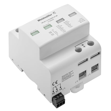 TYPE I LIGHTNING ARRESTER, SINGLE PHASE + NEUTRAL, LEAKAGE CURRENT FREE, REMOTE CONTACT, 275V 25KA - VPU AC I 1+1 R 275/25