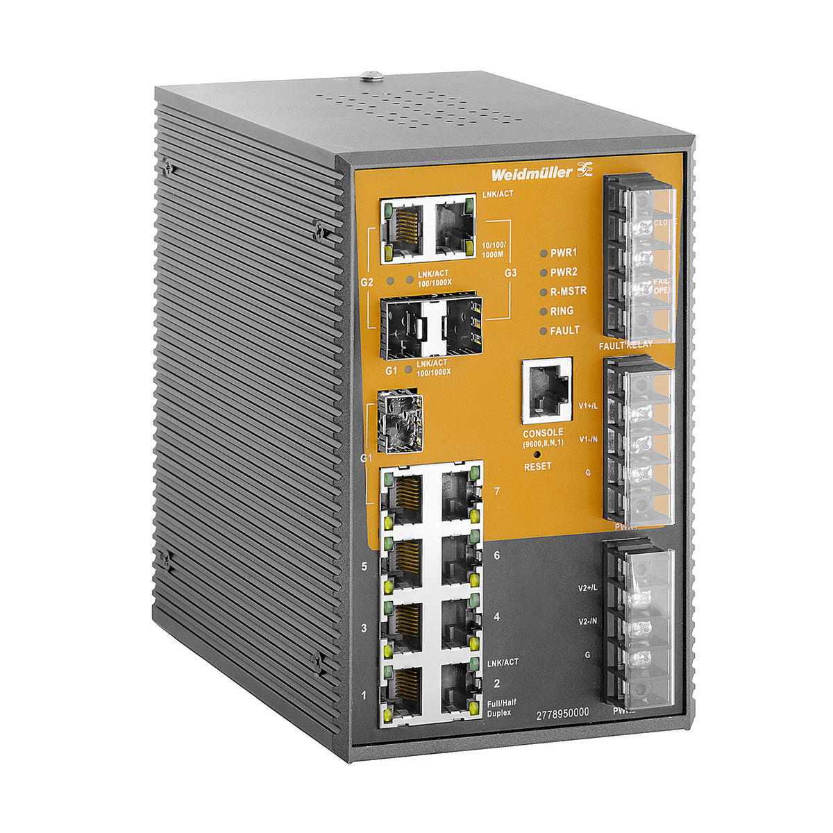 10 PORT (7 X RJ45, 3 X COMBO SFP) MANAGED NETWORK SWITCH, IEC 61850-3, 110/230V AC/DC - IE-SW-SL10M-7TX-3GC-HV — Weidmuller