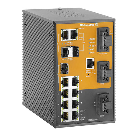 10 PORT (7 X RJ45, 3 X COMBO SFP) MANAGED NETWORK SWITCH, IEC 61850-3, 12/24/48VDC - IE-SW-SL10M-7TX-3GC-LV — Weidmuller