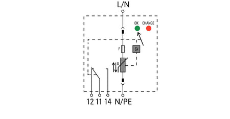 Type II Surge Arrester with Built-in Fuse, Single Phase, Remote Contact, 300V 40kA - VPU AC II F 1 R 300/40 - figure 2