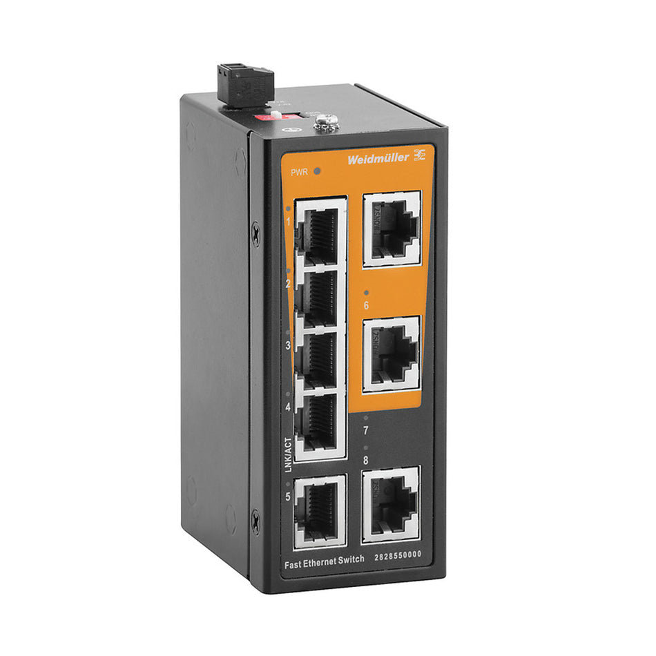 8 x RJ45 Port Unmanaged Network Switch, Fast Ethernet - IE-SW-ELB-08-8TX — Weidmuller