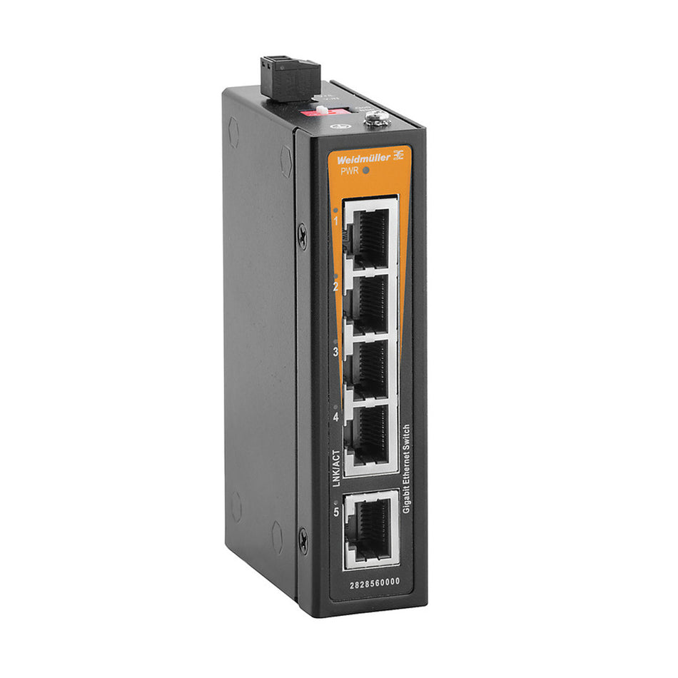 5 x RJ45 Port Unmanaged Network Switch, Fast Ethernet - IE-SW-ELB-05-5GT — Weidmuller