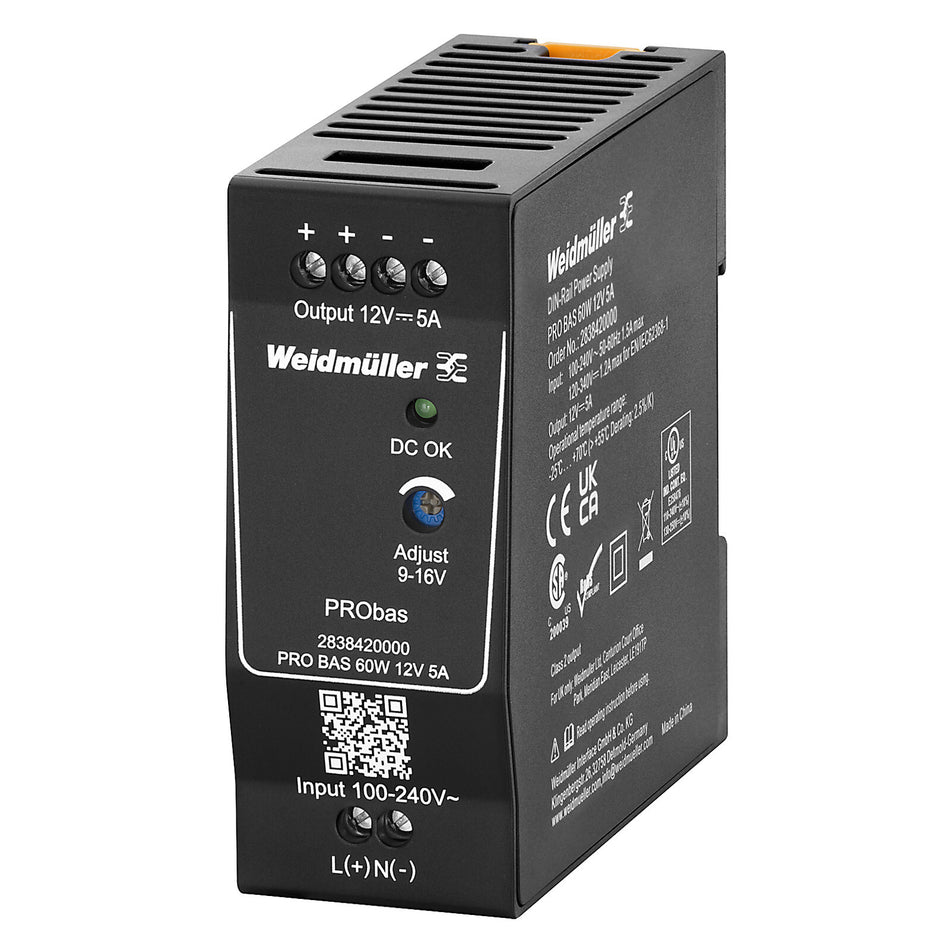 PRO BAS SWITCH-MODE POWER SUPPLY 60W 12V 5A — Weidmuller