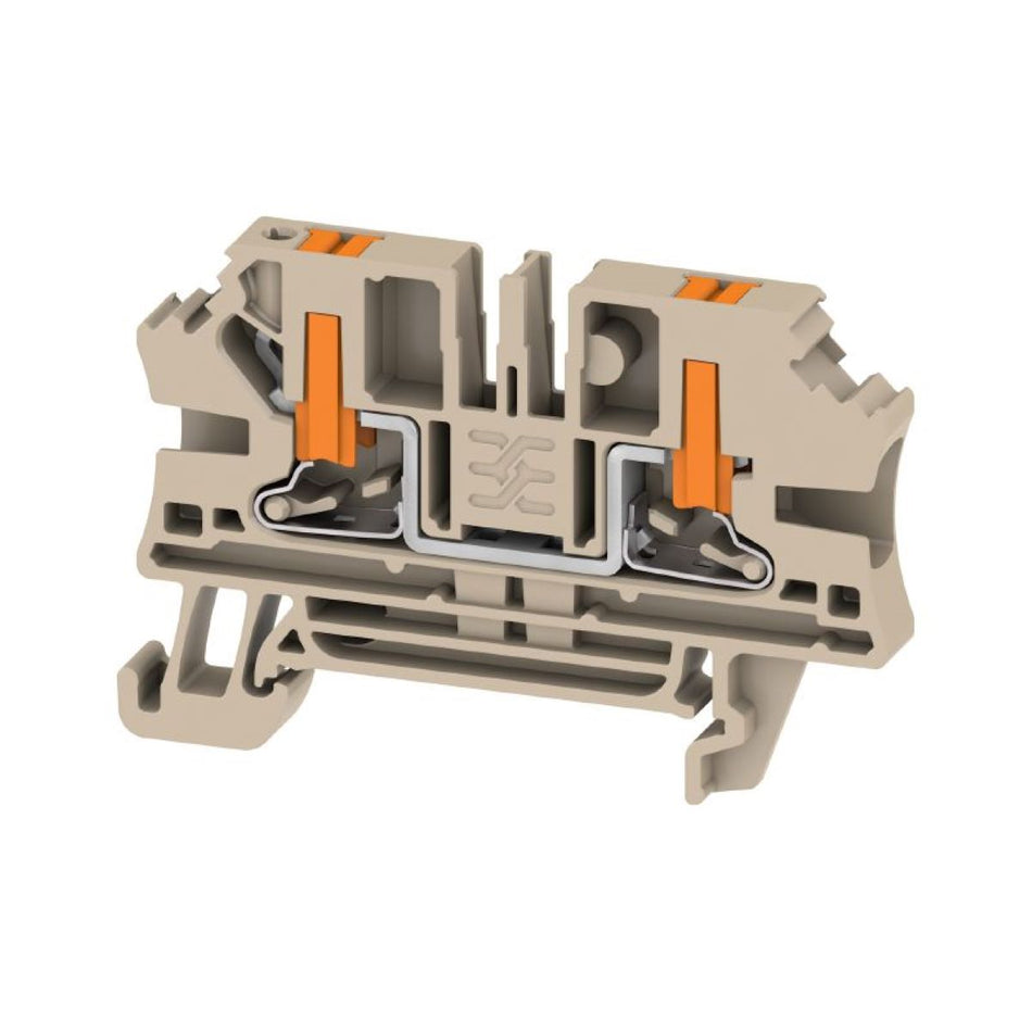 Feed-through terminal block, PUSH IN, dark beige, 4 mm², 32 A, 1000 V — Weidmuller