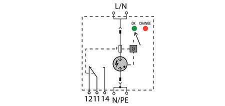 Type I Lightning Arrester with Built-in Fuse, Single Phase, Remote Contact, 275V 25kA - VPU AC I F 1 R 275/25 - figure 2