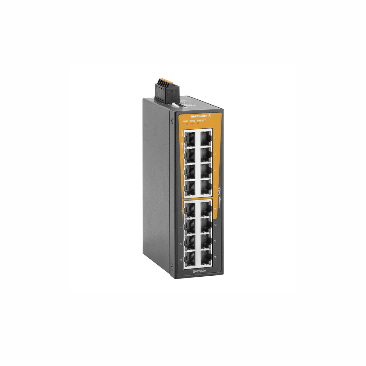 16 x RJ45 Port Unmanaged Network Switch, Fast Ethernet (10/100Mbs) - IE-SW-BLB-16-16TX — Weidmuller