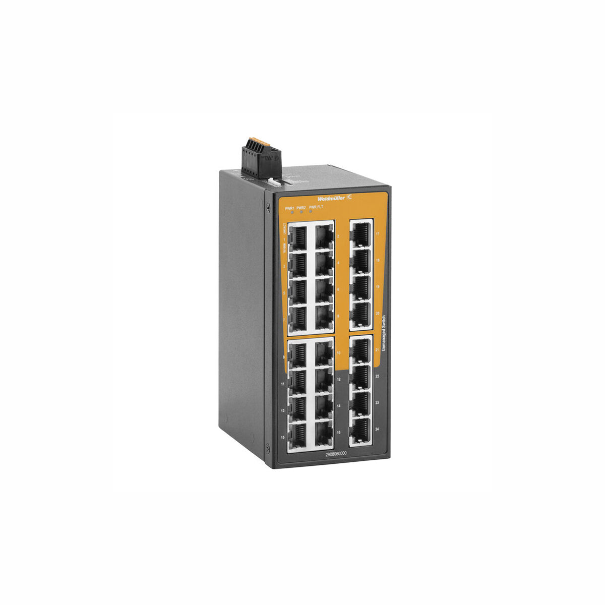 24 x RJ45 Port Unmanaged Network Switch, Fast Ethernet (10/100Mbs) - IE-SW-BLB-24-24TX — Weidmuller