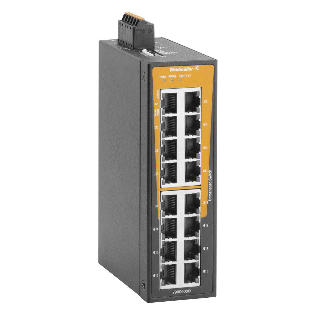 16 X RJ45 PORT UNMANAGED NETWORK SWITCH, GIGABIT ETHERNET - IE-SW-BLB-16-16GT — Weidmuller