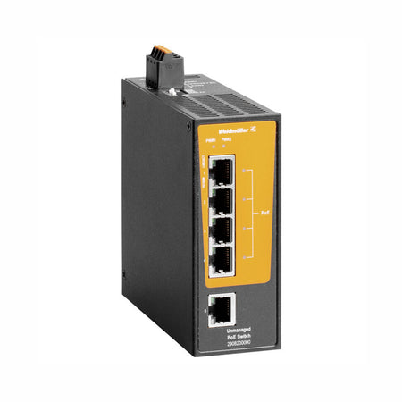 5 x RJ45 Port Unmanaged PoE++ Switch, Fast Ethernet (10/100Mbs) - IE-SW-BLB-05-1TX-4POE — Weidmuller