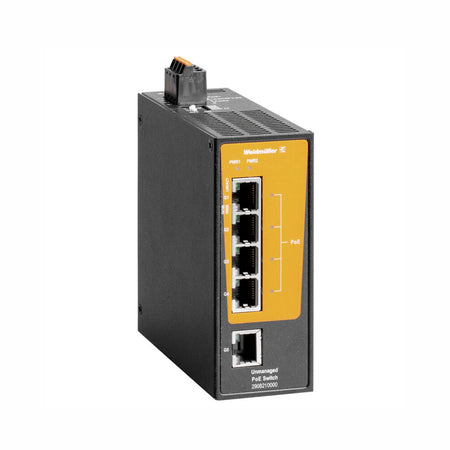 5 x RJ45 Port Unmanaged PoE++ Switch, Gigabit Ethernet (10/100/1000Mbs) - IE-SW-BLB-05-1GT-4GTPOE — Weidmuller