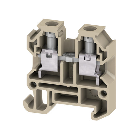 DIN Terminal SAK-Series Screw Connection 4mm Beige to suit TS15 Din Rail - AKZ 4 — Weidmuller