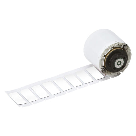 B-7593 ADHESIVE-TAPED POLYESTER LABELS 18 X 35MM WHITE (100 ROLL) | M7-7-7593-WT — Brady