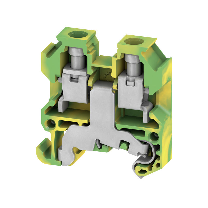 DIN Terminal SAK-Series Screw Connection 4mm Earth to suit TS15 Din Rail - AKE 4 — Weidmuller