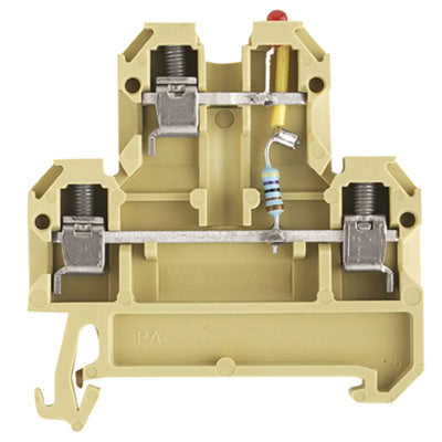 DIN Terminal SAK Series 2 Tier, 4mm with 24VDC LED - DK 4/35 LD GR 24VDC — Weidmuller