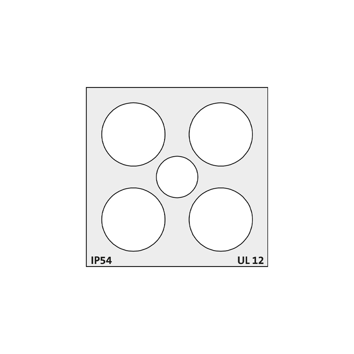 KT-DT 5, grey Multi Cable grommet, Large, 4 x 1 - 14.5 mm, 1 x 1 - 9.5 mm — Icotek