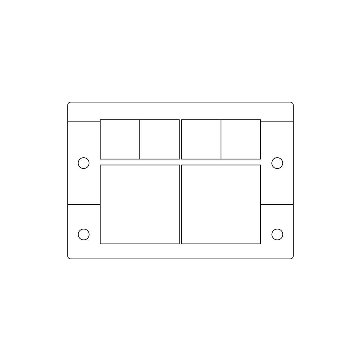 KEL Centrally Split Cable Entry Frames for Cables with Connectors IP54 Suitable for 4 x KT Small & 2 x KT Large | KEL 16|6-E