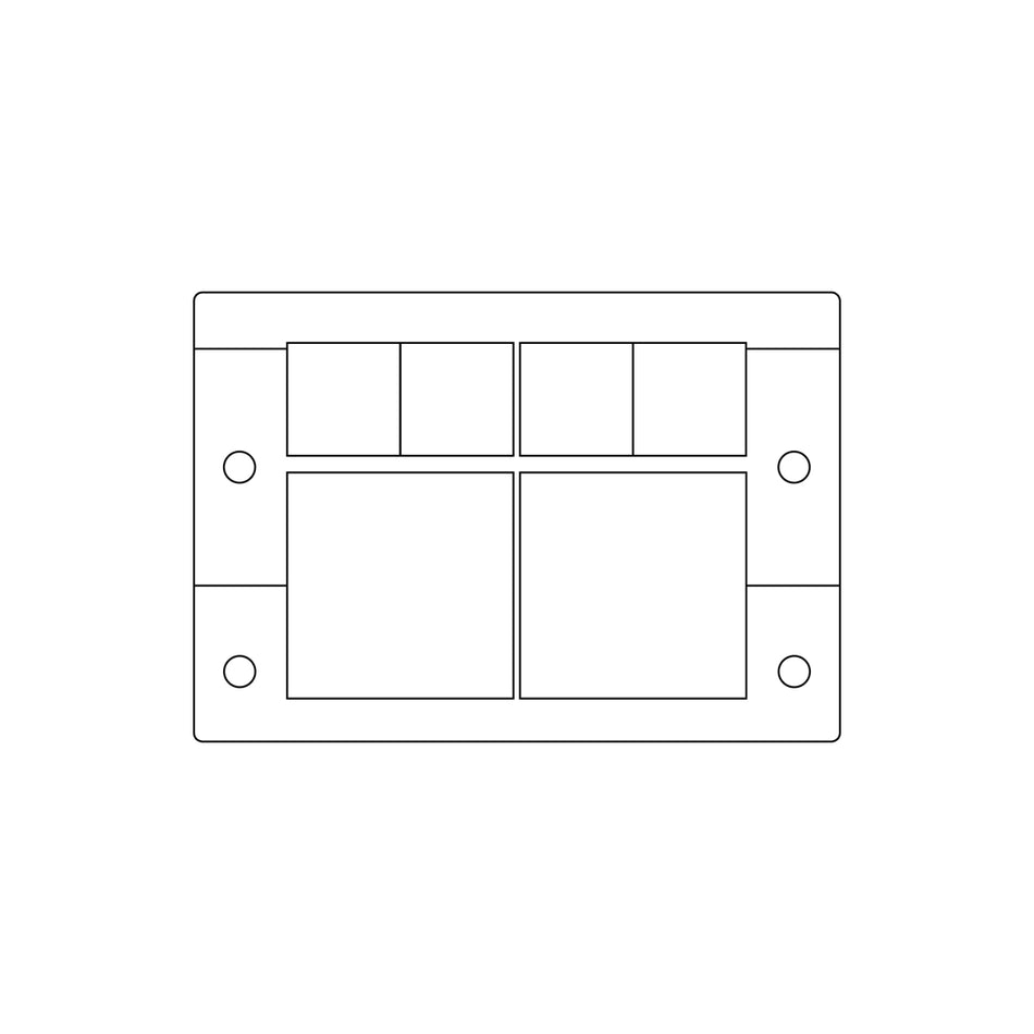 KEL Centrally Split Cable Entry Frames for Cables with Connectors IP54 Suitable for 4 x KT Small & 2 x KT Large | KEL 16|6-E