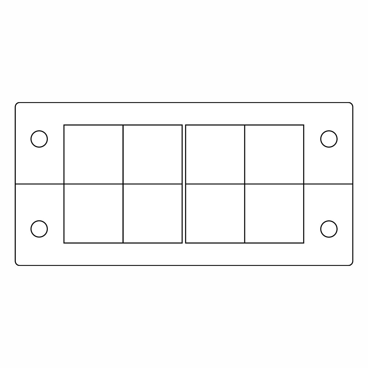 KEL Black Plastic Centrally Split Cable Entry Frame, Stainless Steel Screws KEL 16|8 V2A — Icotek