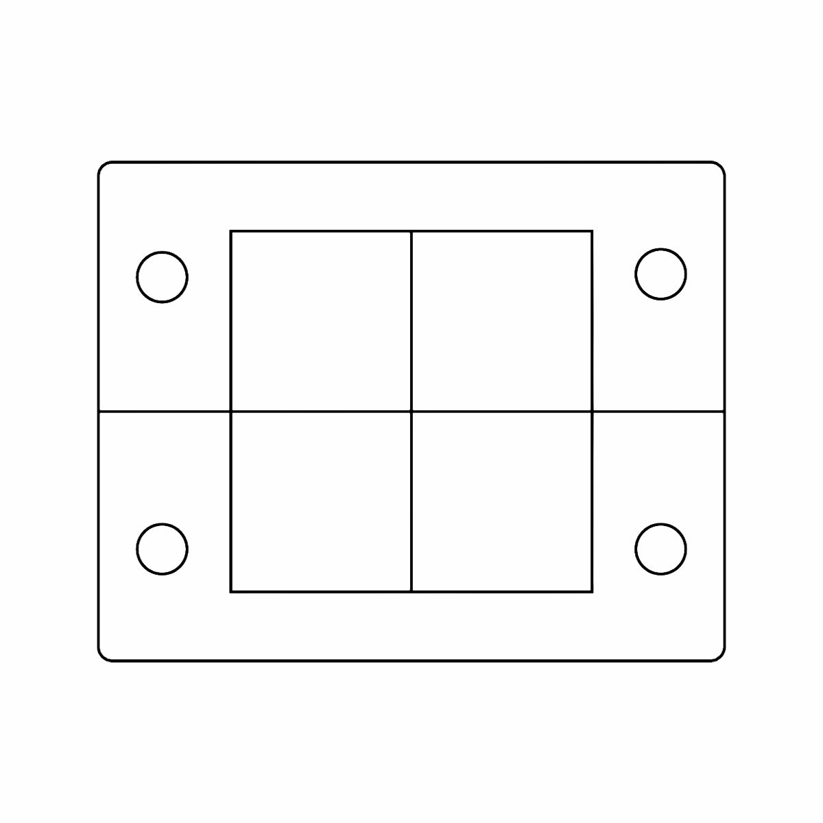 KEL Centrally Split Cable Entry Frames IP54 Suitable for 4 x KT Small | KEL-B4 V2A — Icotek