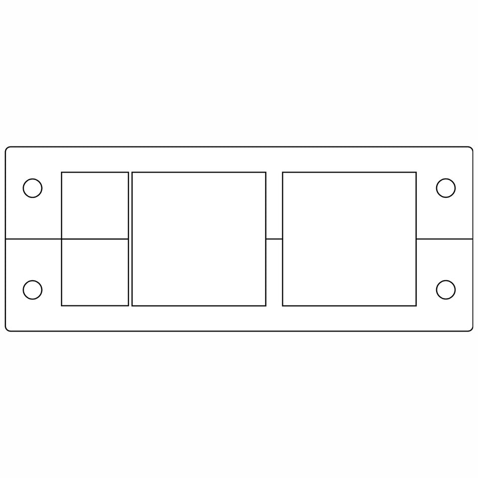 KEL Centrally Split Cable Entry Frames IP 54 for 2 x KT Small, 2 x KT Large Grommets - KEL 24|4 V2A — Icotek