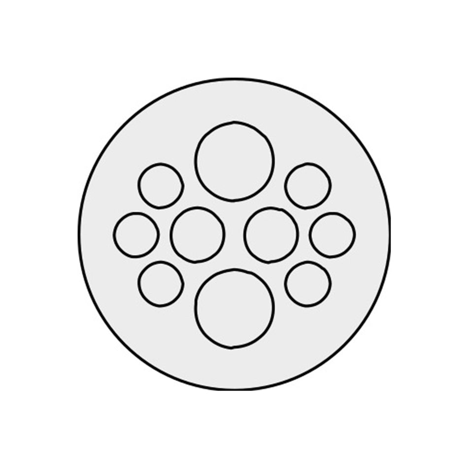 Grey KEL-DP Multi-Membrane Cable Entry Plates IP65 M32 for 6 x 1 - 5.2 mm, 2 x 1 - 6.4 mm, 2 x 1 - 9.4 mm Cables | KEL-DP