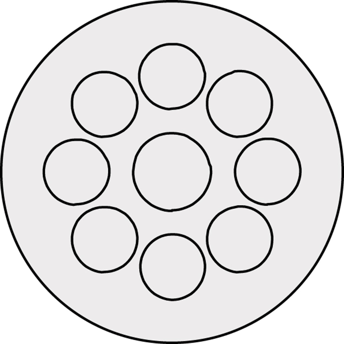 Grey KEL-DP Multi-Membrane Cable Entry Plates IP65 M32 for 6 x 1 - 5.2 mm, 2 x 1 - 6.4 mm, 2 x 1 - 9.4 mm Cables | KEL-DP
