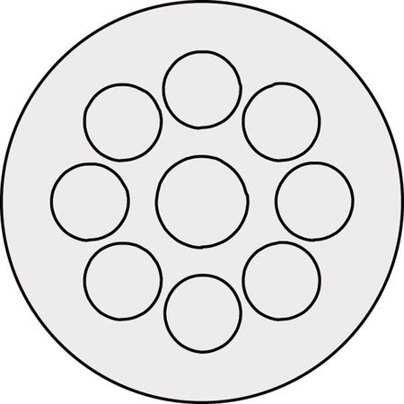 Grey KEL-DP Multi-Membrane Cable Entry Plates IP65 M32 for 6 x 1 - 5.2 mm, 2 x 1 - 6.4 mm, 2 x 1 - 9.4 mm Cables | KEL-DP