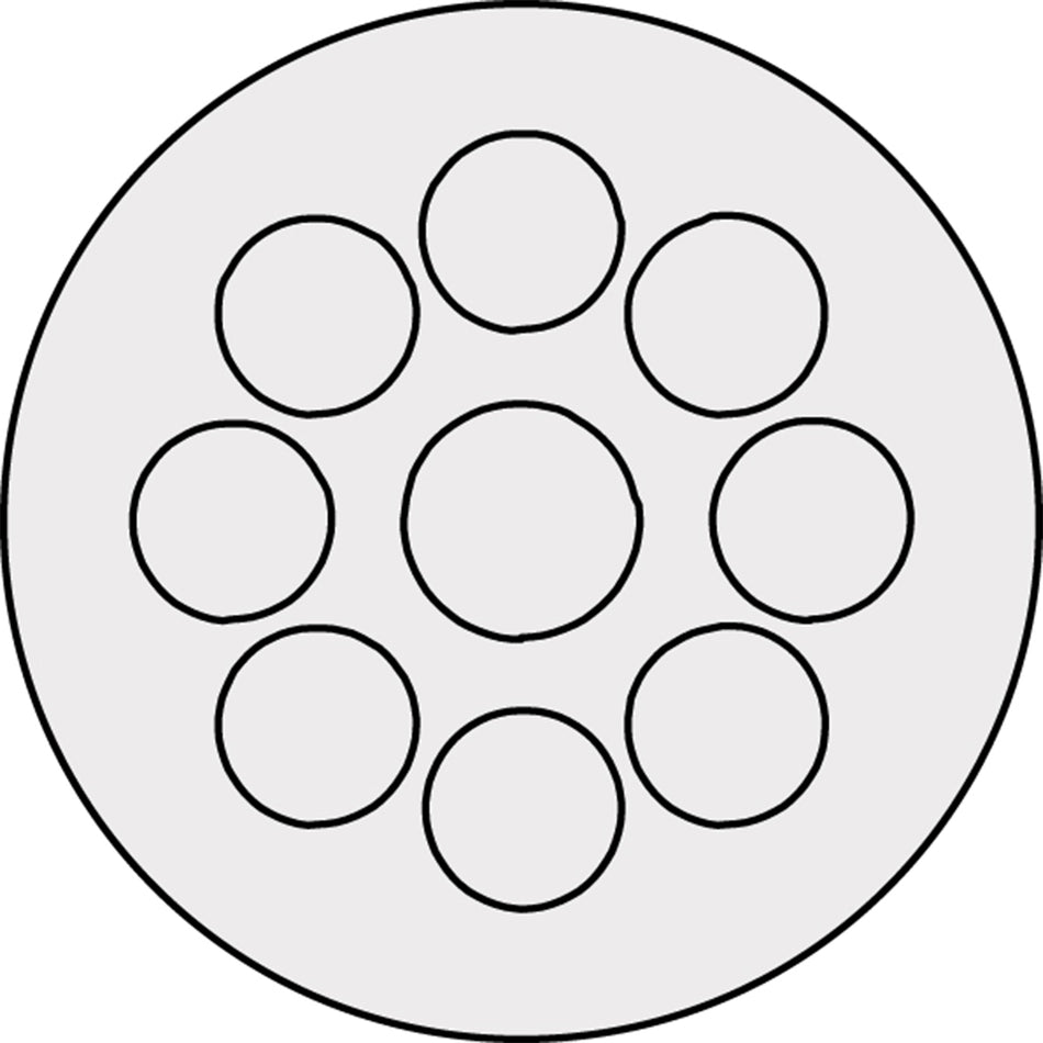Grey KEL-DP Multi-Membrane Cable Entry Plates IP65 M32 for 6 x 1 - 5.2 mm, 2 x 1 - 6.4 mm, 2 x 1 - 9.4 mm Cables | KEL-DP