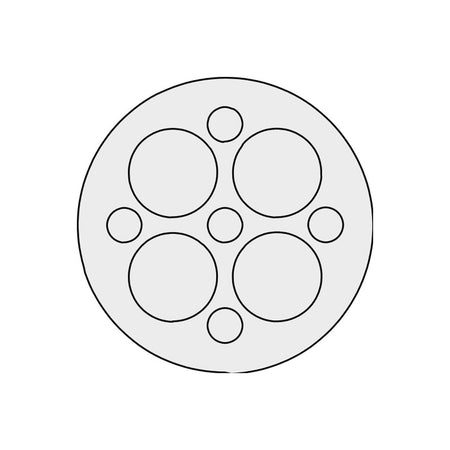 Grey KEL-DP Multi-Membrane Cable Entry Plates IP65 M50 for 	5 x 1 - 7 mm, 4 x 1 - 18 mm Cables | KEL-DP 50|9 A gy Round —