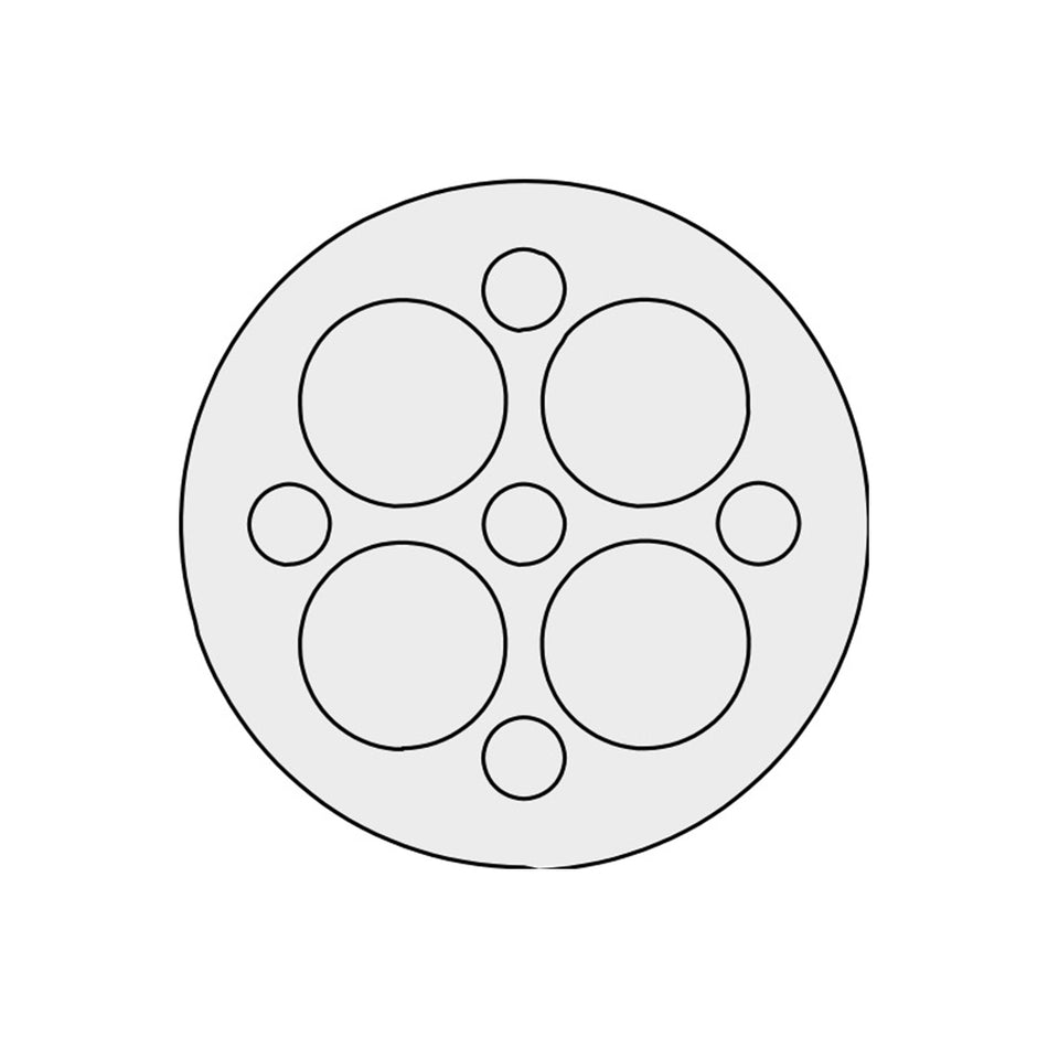 Grey KEL-DP Multi-Membrane Cable Entry Plates IP65 M50 for 	5 x 1 - 7 mm, 4 x 1 - 18 mm Cables | KEL-DP 50|9 A gy Round —