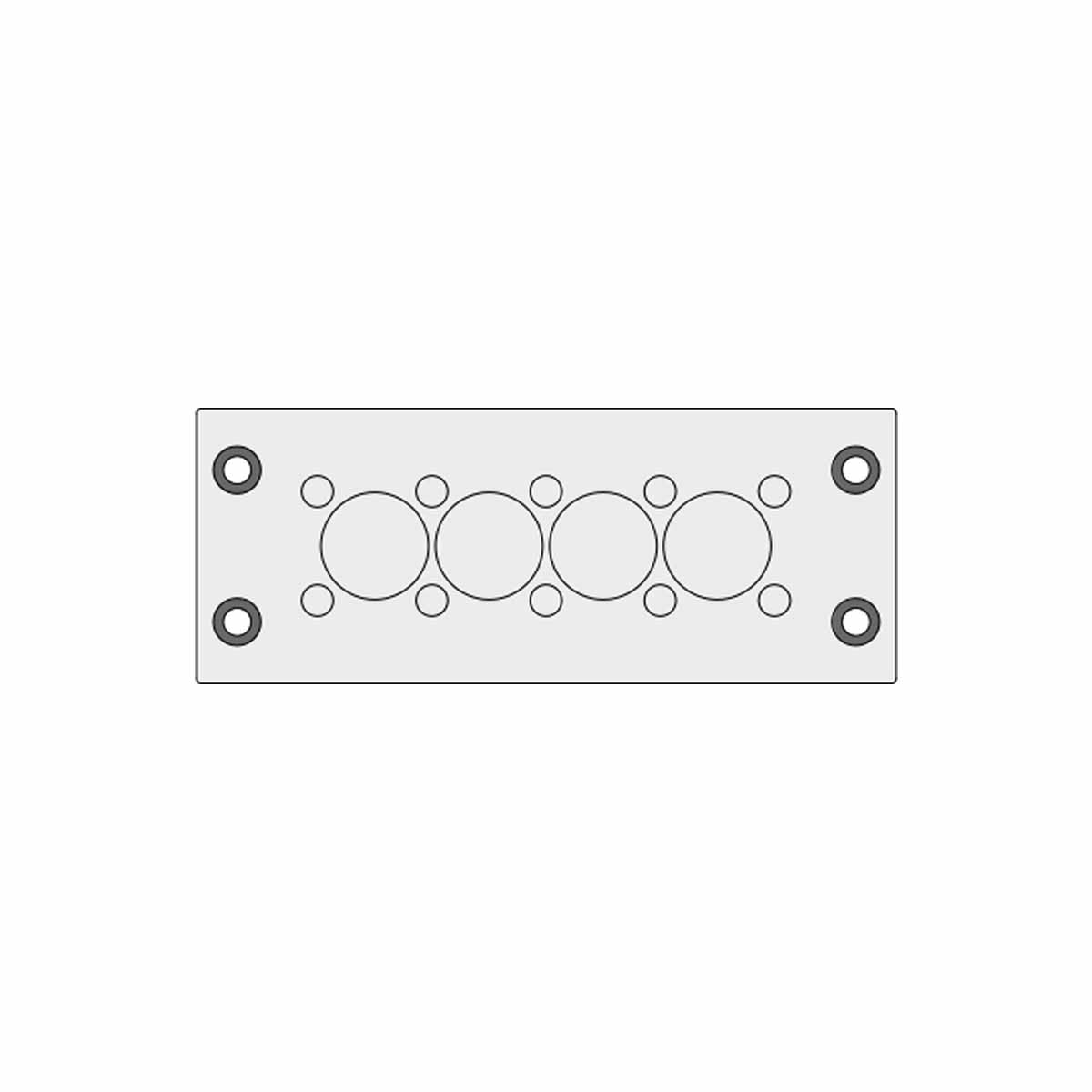 Grey KEL-DPZ multi-membrane cable entry plates IP66 for 10 x 3.2 - 6.5 mm, 4 x 16 - 22 mm Cables | KEL-DPZ 24|14 gy — Icotek