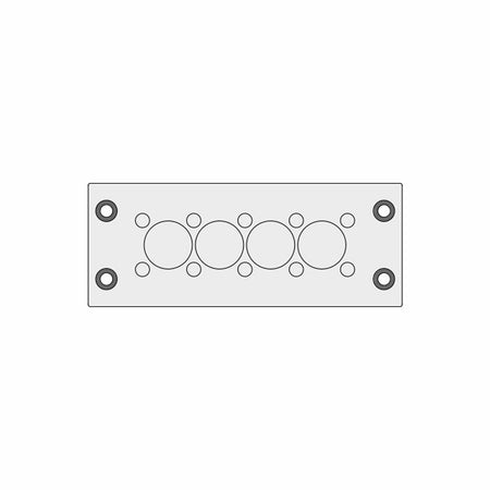 Grey KEL-DPZ multi-membrane cable entry plates IP66 for 10 x 3.2 - 6.5 mm, 4 x 16 - 22 mm Cables | KEL-DPZ 24|14 gy — Icotek