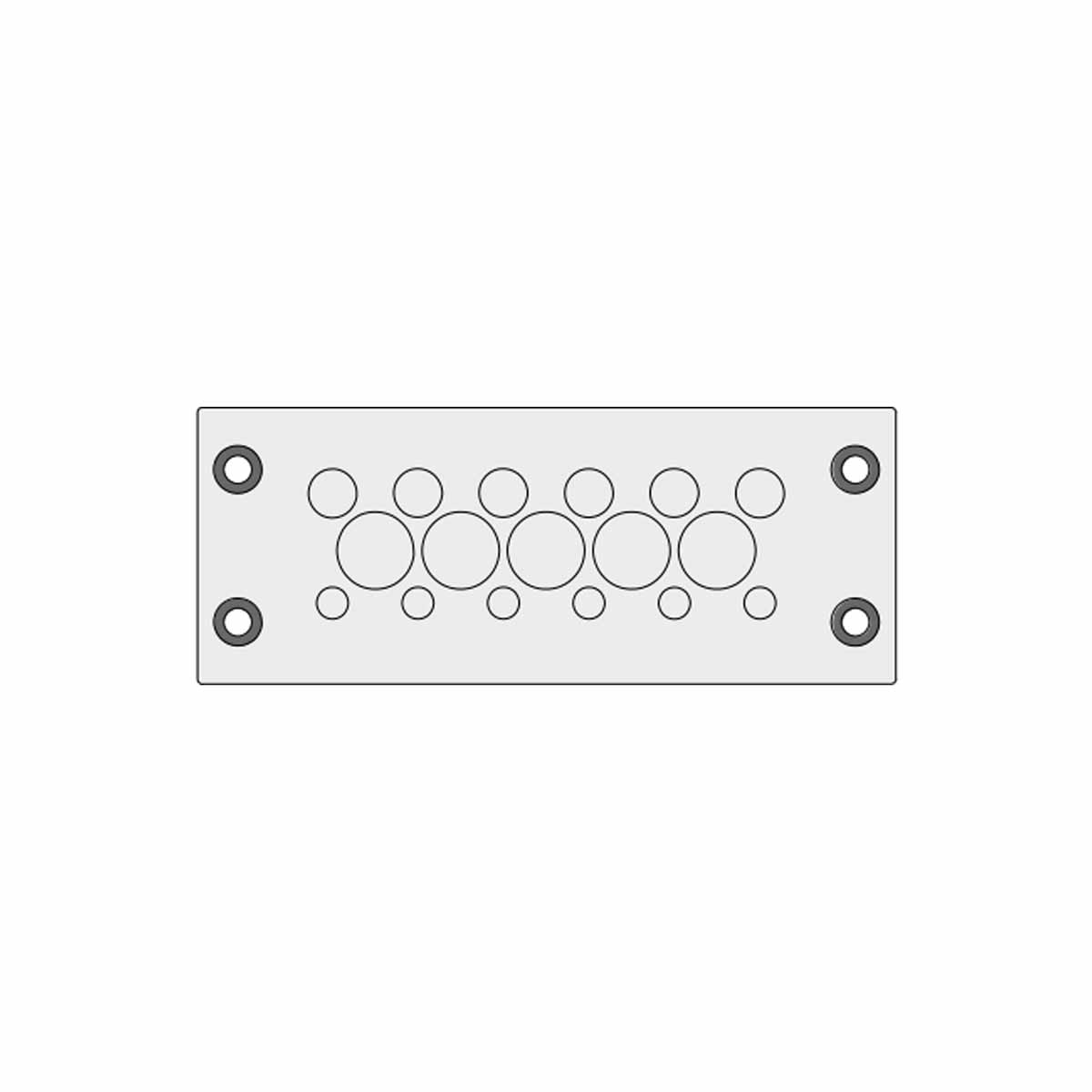 Grey Multi-Membrane Cable Entry Plate IP66 for 6 x 3.2 - 6.5 mm, 6 x 5 - 10.2 mm, 5 x 9 - 16.2 mm Cables - KEL-DPZ 24|17 gy