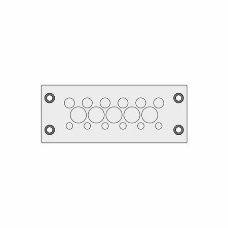 Grey Multi-Membrane Cable Entry Plate IP66 for 6 x 3.2 - 6.5 mm, 6 x 5 - 10.2 mm, 5 x 9 - 16.2 mm Cables - KEL-DPZ 24|17 gy