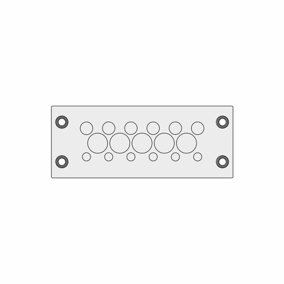 Grey Multi-Membrane Cable Entry Plate IP66 for 6 x 3.2 - 6.5 mm, 6 x 5 - 10.2 mm, 5 x 9 - 16.2 mm Cables - KEL-DPZ 24|17 gy
