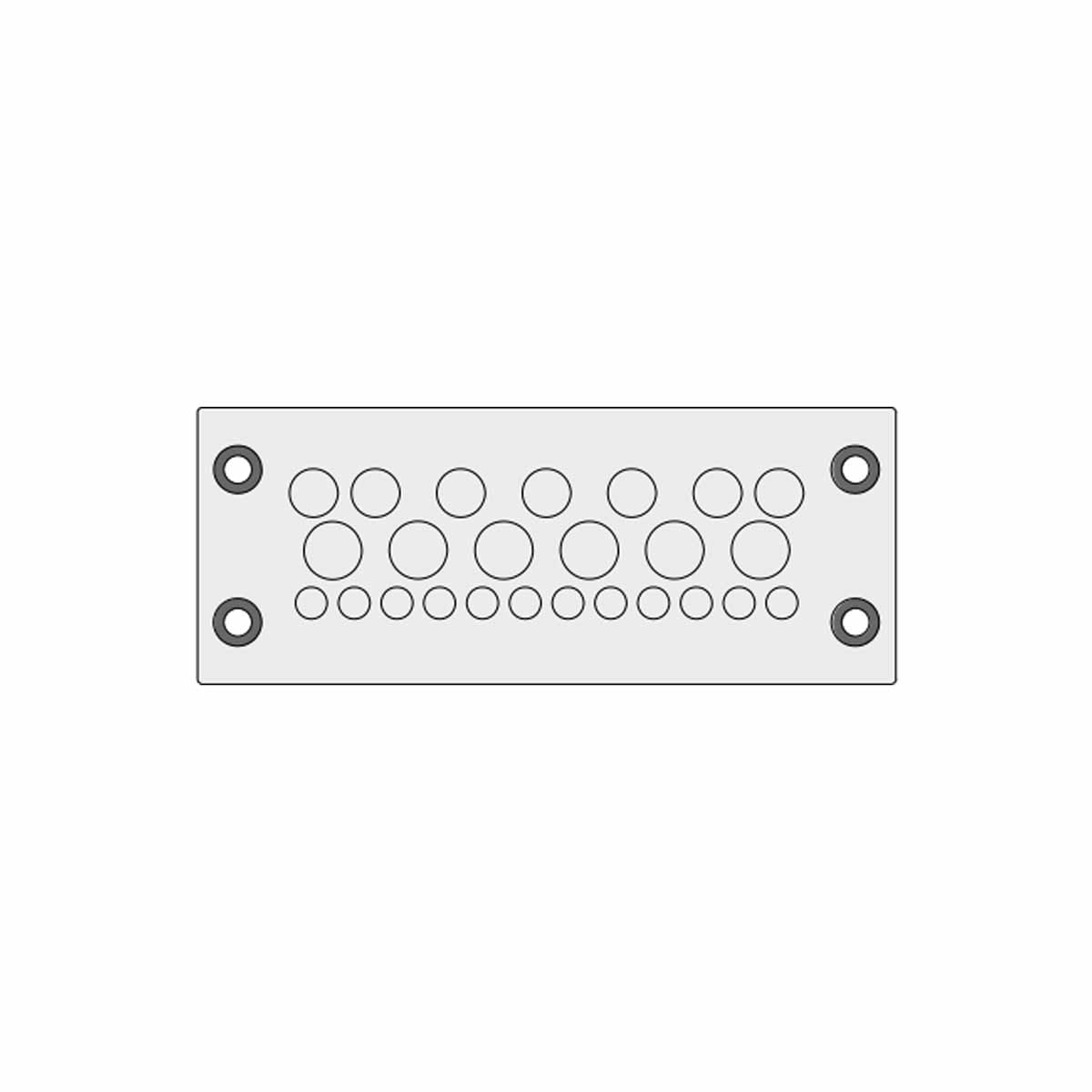 Grey KEL-DPZ Multi-Membrane Cable Entry Plates IP66 for 12 x 3.2 - 6.5 mm, 7 x 4.8 - 9.7 mm, 6 x 7.5 - 12 mm Cables |