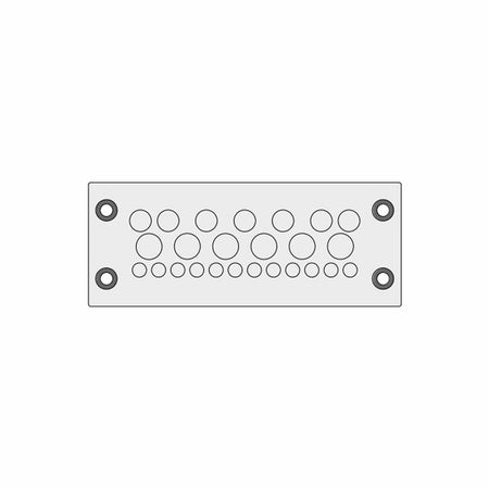 Grey KEL-DPZ Multi-Membrane Cable Entry Plates IP66 for 12 x 3.2 - 6.5 mm, 7 x 4.8 - 9.7 mm, 6 x 7.5 - 12 mm Cables |