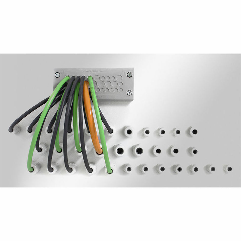 GREY MULTI-MEMBRANE CABLE ENTRY PLATES IP66 FOR 26 X 5-10.2 MM CABLES - KEL-DPZ 24|26 CR (S)VOC GY