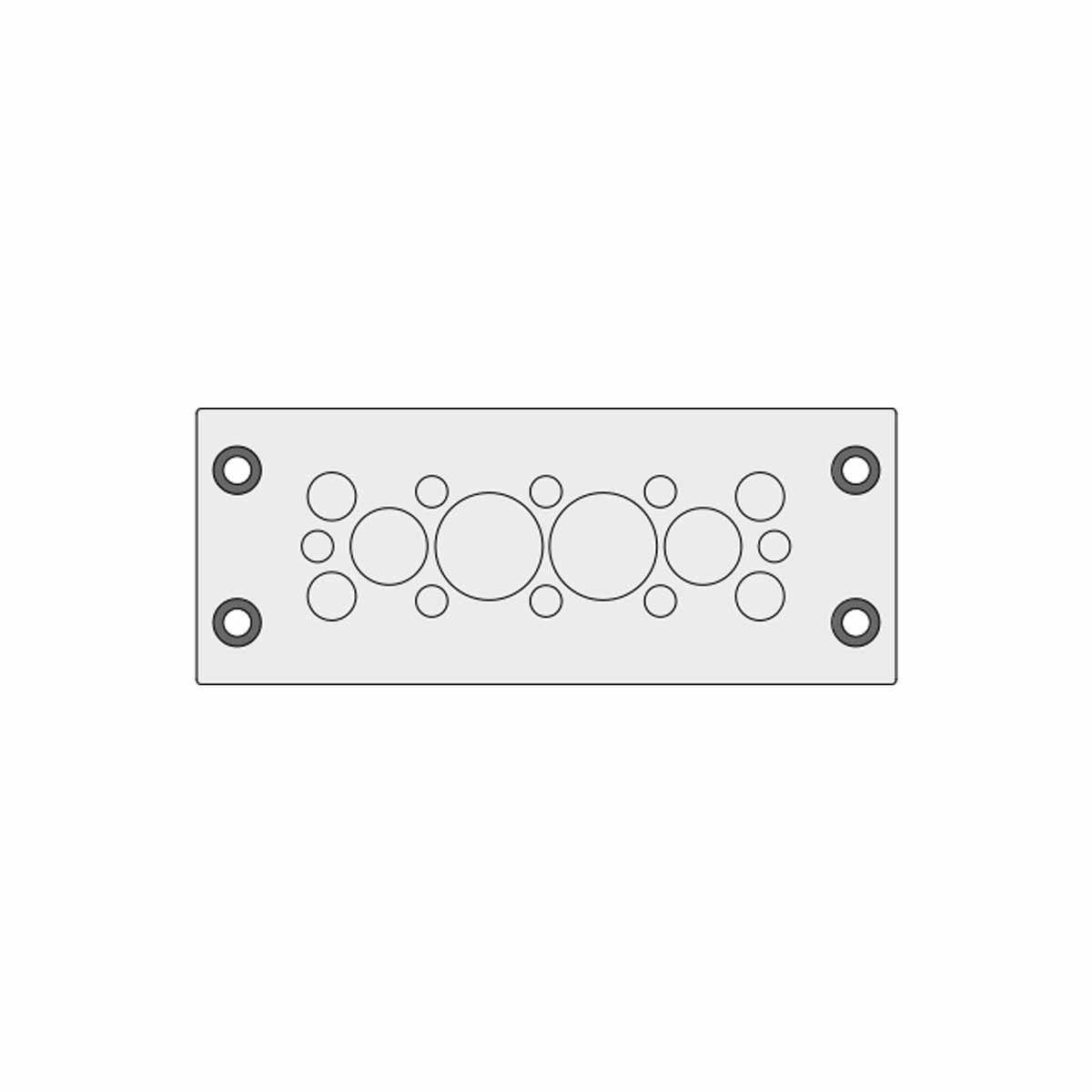 Grey KEL-DPZ Multi-Membrane Cable Entry Plates IP66 for Cables 8 x 3.2 - 6.5 mm, 4 x 5 - 9.7 mm, 2 x 9 - 16.2 mm, 2 x 16 