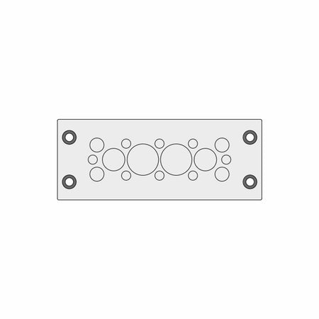 Grey KEL-DPZ Multi-Membrane Cable Entry Plates IP66 for Cables 8 x 3.2 - 6.5 mm, 4 x 5 - 9.7 mm, 2 x 9 - 16.2 mm, 2 x 16 