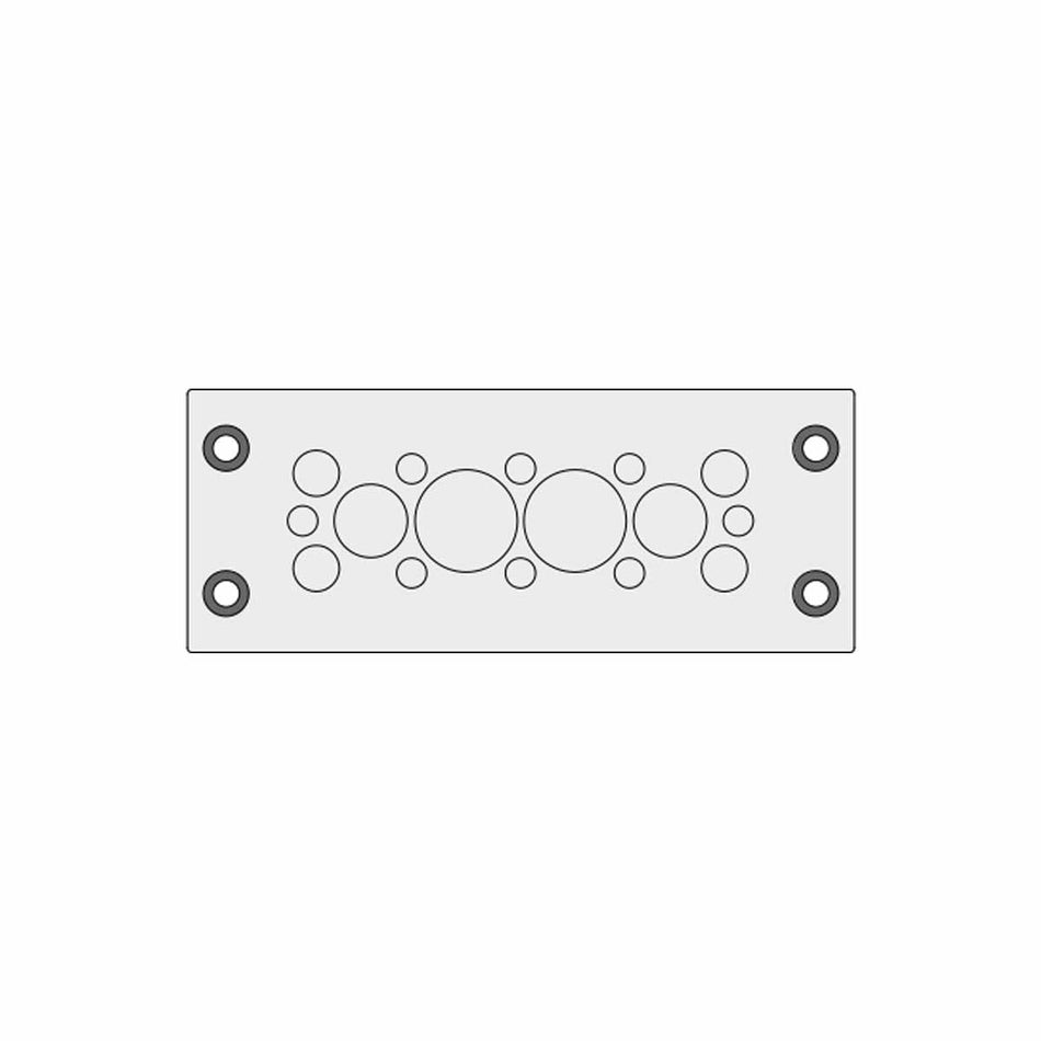 Grey KEL-DPZ Multi-Membrane Cable Entry Plates IP66 for Cables 8 x 3.2 - 6.5 mm, 4 x 5 - 9.7 mm, 2 x 9 - 16.2 mm, 2 x 16 