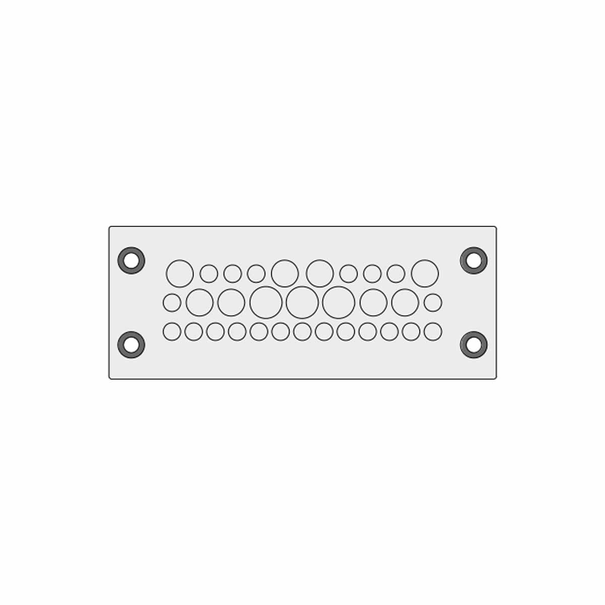 Grey KEL-DPZ multi-membrane cable entry plates IP66 for 21 x 3.2 - 6.5 mm, 8 x 5 - 10.2 mm, 3 x 7.5 - 12 mm Cables | KEL-DPZ