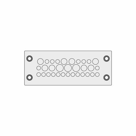 Grey KEL-DPZ multi-membrane cable entry plates IP66 for 21 x 3.2 - 6.5 mm, 8 x 5 - 10.2 mm, 3 x 7.5 - 12 mm Cables | KEL-DPZ