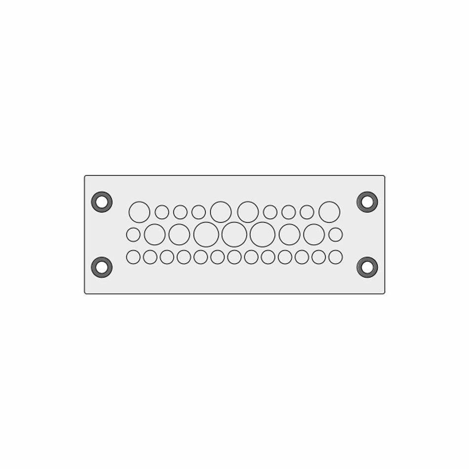 Grey KEL-DPZ multi-membrane cable entry plates IP66 for 21 x 3.2 - 6.5 mm, 8 x 5 - 10.2 mm, 3 x 7.5 - 12 mm Cables | KEL-DPZ