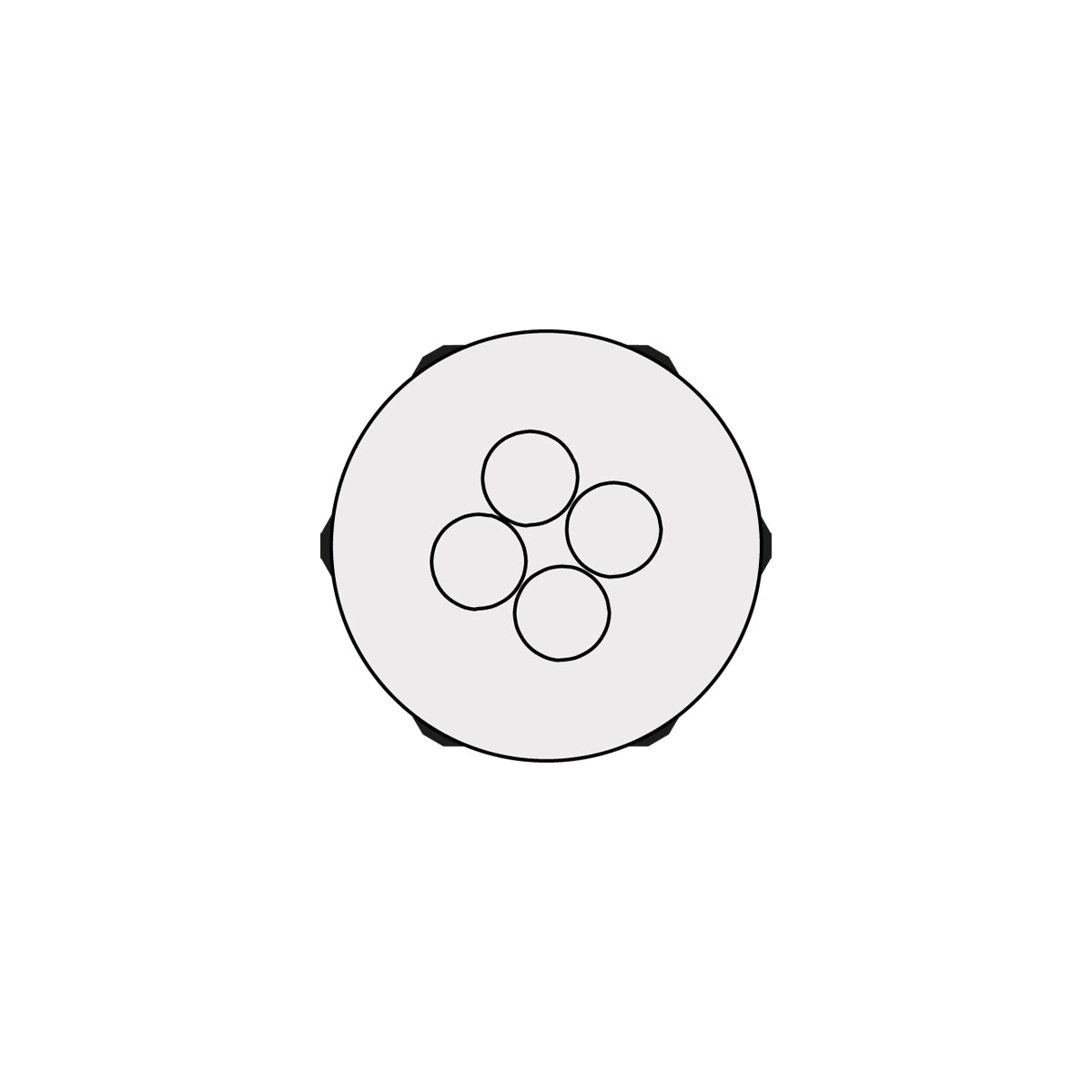 Grey Multi-Membrane Cable Entry Plate M32 IP68 for 4 x 5 - 9.5 mm Cables - KEL-DPZ 32|4-2 gy — Icotek