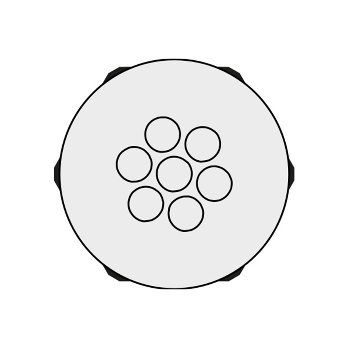 Grey Multi-Membrane Cable Entry Plate M32 IP68 for 7 x 3.2 - 6.5 mm Cables - KEL-DPZ 32|7 gy — Icotek