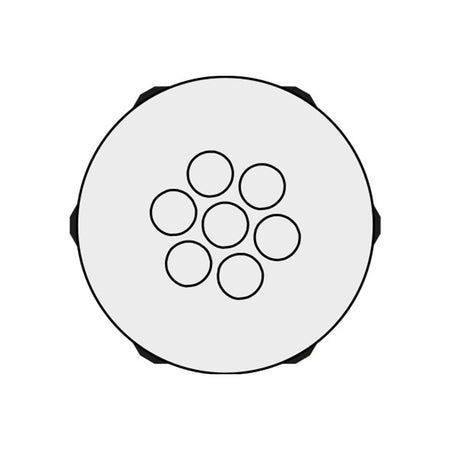 Grey Multi-Membrane Cable Entry Plate M32 IP68 for 7 x 3.2 - 6.5 mm Cables - KEL-DPZ 32|7 gy — Icotek