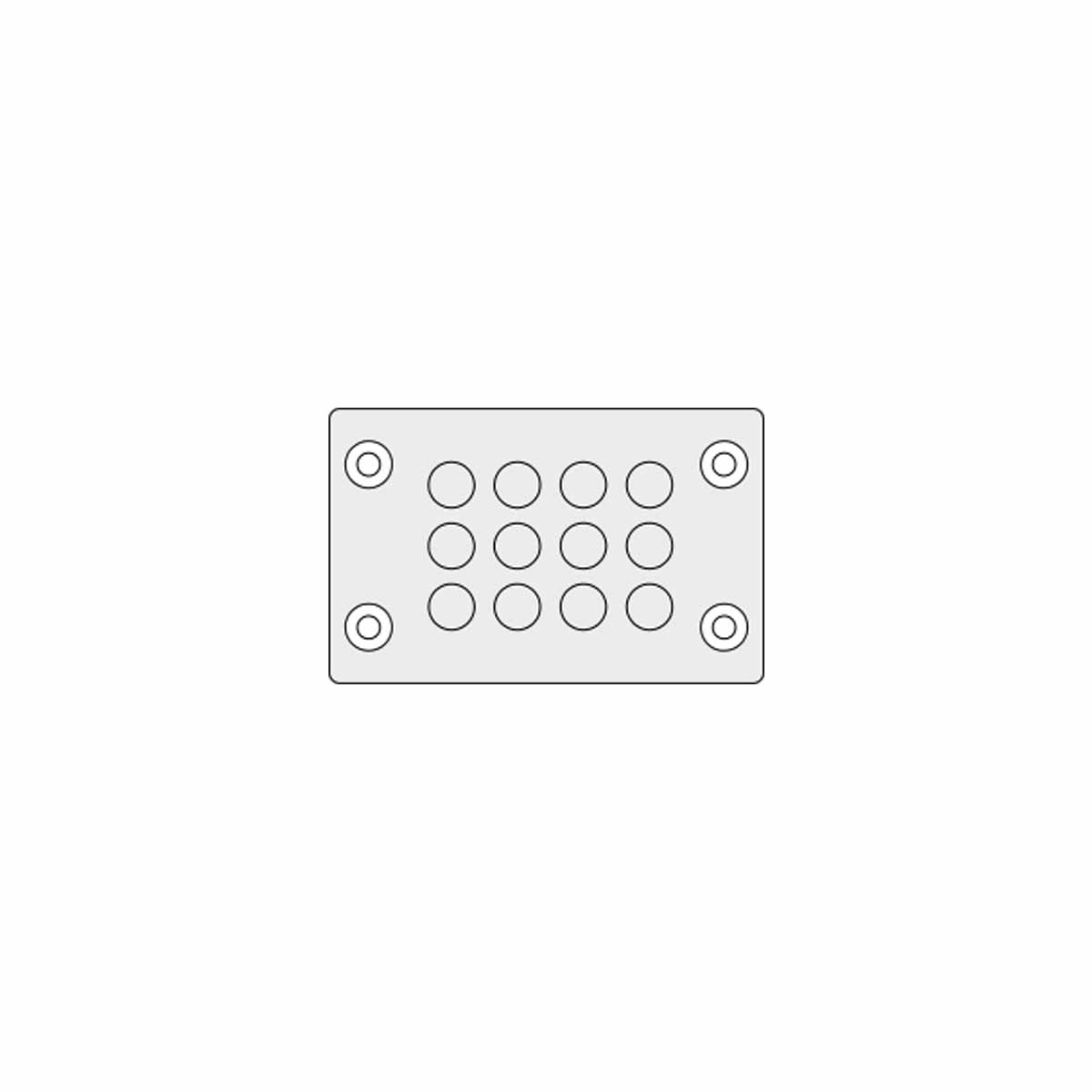 85.5mm x 54mm Rectangle Cable Gland IP66 (12 x 4.5 - 8 mm) - KEL-DPZ 6|12 gy — Icotek